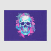 Bloemen schedel in vaporwave stijl tissuepapier (Voorkant)
