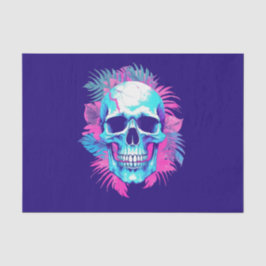 Bloemen schedel in vaporwave stijl tissuepapier