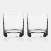 Bloemen schedel in vaporwave stijl whisky glas (Rechts)