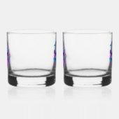 Bloemen schedel in vaporwave stijl whisky glas (Links)