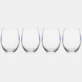 Bloemen schedel in vaporwave stijl wijnglas zonder voet (Rechts)