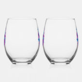 Bloemen schedel in vaporwave stijl wijnglas zonder voet (Links)