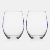 Bloemen schedel in vaporwave stijl wijnglas zonder voet (Rechts)