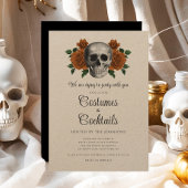 Bloemen Schedel Kostuums & Cocktail Halloween Kaart