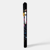 Bloemen schedel op zwarte kaft Case-Mate iPhone case (Achterkant / Links)