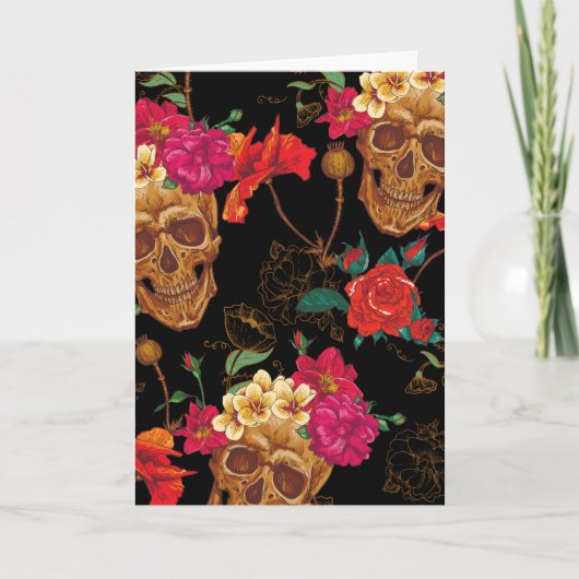 bloemen Schedels Kaart (Voorkant)