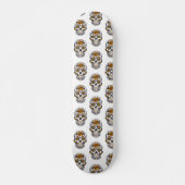 Bloemen Schedels Patroon skateboard (Voorkant)