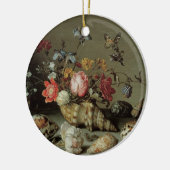 Bloemen, schelpen en insecten Balthasar van der As Keramisch Ornament (Links)
