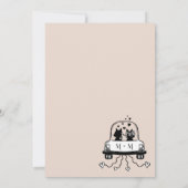 Bloemen schets sprookje leuk vos bruiloft boog fot bedankkaart (Achterkant)