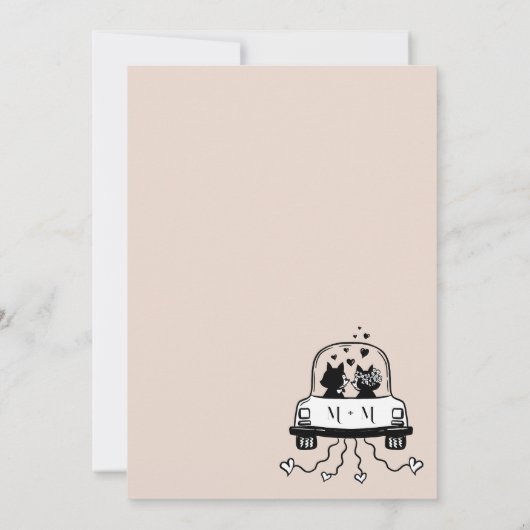 Bloemen schets sprookje leuk vos bruiloft boog fot bedankkaart (Achterkant)