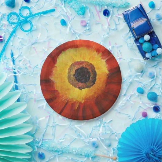 Bloemen Schilderen Aangepaste Papier Borden 7 in Papieren Bordje (Feest)