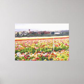 Bloemen schilderen - Bloemen velden in Carlsbad Canvas Afdruk