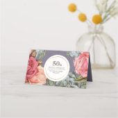 Bloemen schilderen Jubileum tafel plaats kaarten Plaatskaartje (Achterkant)