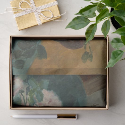 Bloemen schilderen  potje decoupage tissuepapier (Geschenk)