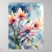 Bloemen schilderen verdriet blijft sierlijk in tra poster (Voorkant)