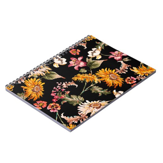 Bloemen schitterend patroon naadloos. Structuur va Notitieboek (Linkerzijde)