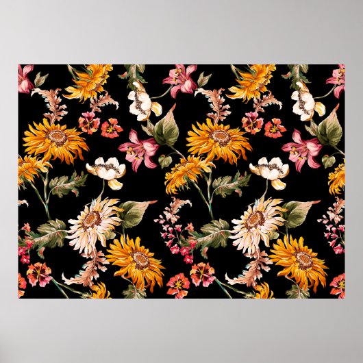 Bloemen schitterend patroon naadloos. Structuur va Poster (Voorkant)