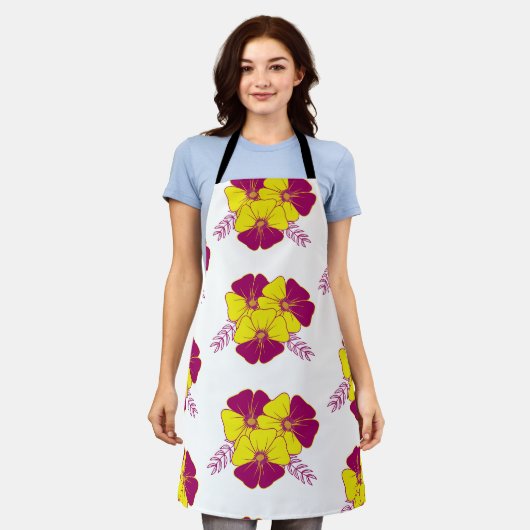 bloemen schort (Gedragen)