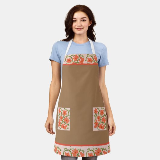 bloemen schort (Gedragen)