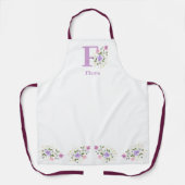  Bloemen Schort met Initiaal en Naam van de drager (Voorkant)