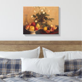 Bloemen, schotels met vruchten en karafel, 1865 canvas afdruk (Insitu (Slaapkamer))