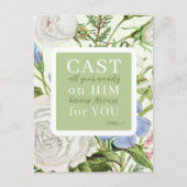 Bloemen Schrift 1 Petrus 5:7 Briefkaart (Voorkant)