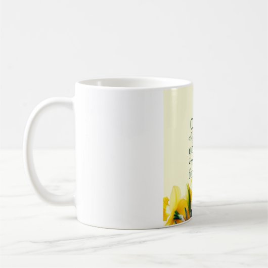 Bloemen Schrift 1 Petrus 5:7 Koffiemok (Links)