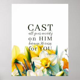 Bloemen Schrift 1 Petrus 5:7 Poster