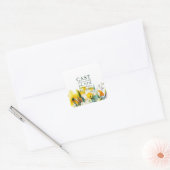 Bloemen Schrift 1 Petrus 5:7 Vierkante Sticker (Envelop)