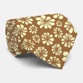 Bloemen - Schroem op karamel Stropdas (Opgerold)