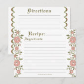 Bloemen Scroll Recept Kaart (Voorkant / Achterkant)
