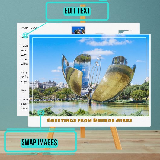 Bloemen sculptuur van Buenos Aires Argentinië Briefkaart