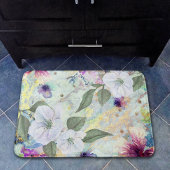 Bloemen  seafoam groen waterverf script badmat