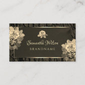 Bloemen Sepia Gold Donkerbruin Hout Graanboom Scho Visitekaartje (Voorkant)