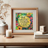  Bloemen Sereniteit Gebed Geel Inspiratie Poster