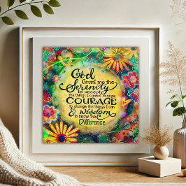 Bloemen Sereniteit Gebed Geel Inspiratie Poster