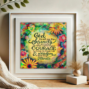  Bloemen Sereniteit Gebed Geel Inspiratie Poster