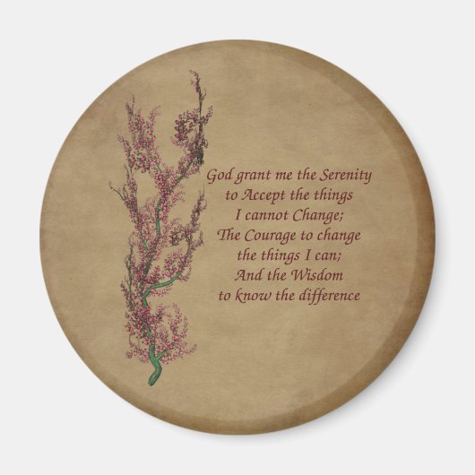 Bloemen Serenity Prayer Inspirerend Magnet (Voorkant)