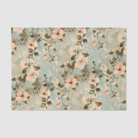  Bloemen Shabby Chic Pastel Decoupage Tissuepapier (Voorkant)