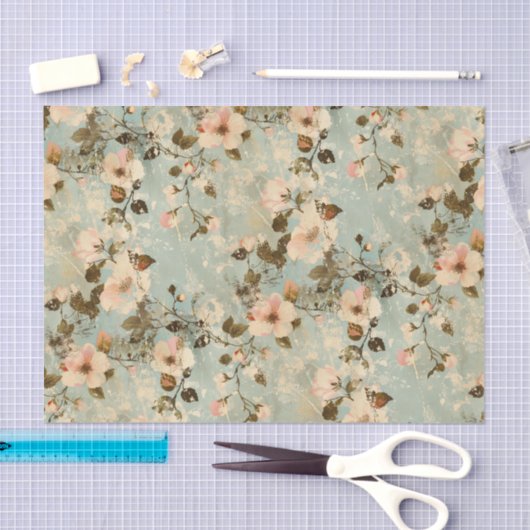  Bloemen Shabby Chic Pastel Decoupage Tissuepapier (Craft)