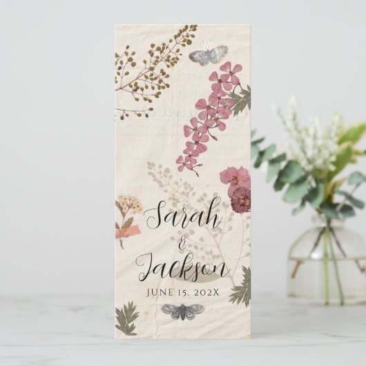 Bloemen Shabby Garden Chic Programmakaart (Staand voorkant)