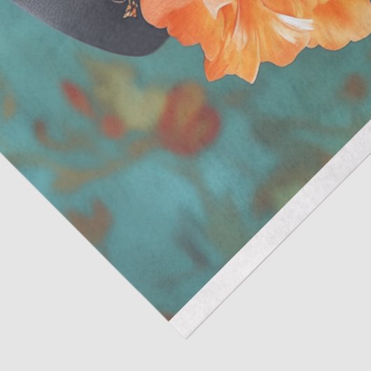 Bloemen Siamese Cat Decoupage Tissuepapier (Detail)