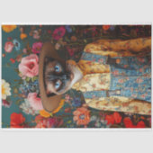  Bloemen Siamese Cat Decoupage Tissuepapier (Voorkant)