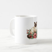 Bloemen Siamese kat Koffiemok (Voorkant links)