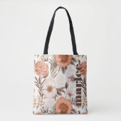 Bloemen Sienna Roze Antiek Boho Wildflower Tote Bag (Voorkant)