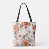 Bloemen Sienna Roze Antiek Boho Wildflower Tote Bag (Achterkant)