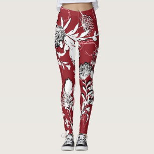 Bloemen silhouet, kleurrijk botanisch patroon. leggings