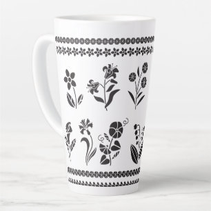 bloemen-silhouettes-Grens-lijsten Giant Latte Mok