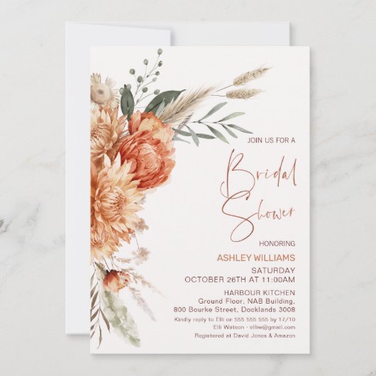 Bloemen Sinaasappel Bruine Herfst in Liefde Vrijge Kaart