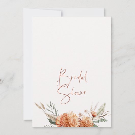 Bloemen Sinaasappel Bruine Herfst in Liefde Vrijge Kaart (Achterkant)